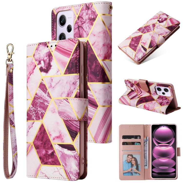 Custodia per telefono in pelle con cuciture abbronzanti in marmo, For Samsung Galaxy A34 5G, For Samsung Galaxy A54 5G, For Xiaomi Redmi Note 12 5G, For Xiaomi Redmi Note 12 Pro 5G, For Xiaomi Redmi Note 12 Pro+ 5G