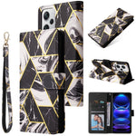 Custodia per telefono in pelle con cuciture abbronzanti in marmo, For Samsung Galaxy A34 5G, For Samsung Galaxy A54 5G, For Xiaomi Redmi Note 12 5G, For Xiaomi Redmi Note 12 Pro 5G, For Xiaomi Redmi Note 12 Pro+ 5G