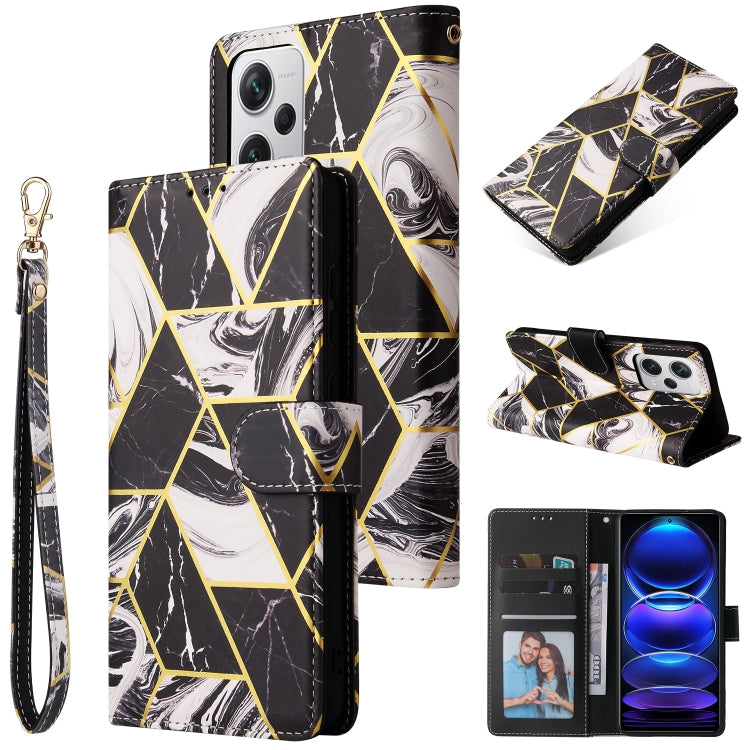 Custodia per telefono in pelle con cuciture abbronzanti in marmo, For Samsung Galaxy A34 5G, For Samsung Galaxy A54 5G, For Xiaomi Redmi Note 12 5G, For Xiaomi Redmi Note 12 Pro 5G, For Xiaomi Redmi Note 12 Pro+ 5G