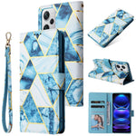 Custodia per telefono in pelle con cuciture abbronzanti in marmo, For Samsung Galaxy A34 5G, For Samsung Galaxy A54 5G, For Xiaomi Redmi Note 12 5G, For Xiaomi Redmi Note 12 Pro 5G, For Xiaomi Redmi Note 12 Pro+ 5G