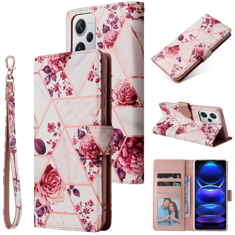 Custodia per telefono in pelle con cuciture abbronzanti in marmo, For Samsung Galaxy A34 5G, For Samsung Galaxy A54 5G, For Xiaomi Redmi Note 12 5G, For Xiaomi Redmi Note 12 Pro 5G, For Xiaomi Redmi Note 12 Pro+ 5G