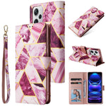 Custodia per telefono in pelle con cuciture abbronzanti in marmo, For Samsung Galaxy A34 5G, For Samsung Galaxy A54 5G, For Xiaomi Redmi Note 12 5G, For Xiaomi Redmi Note 12 Pro 5G, For Xiaomi Redmi Note 12 Pro+ 5G