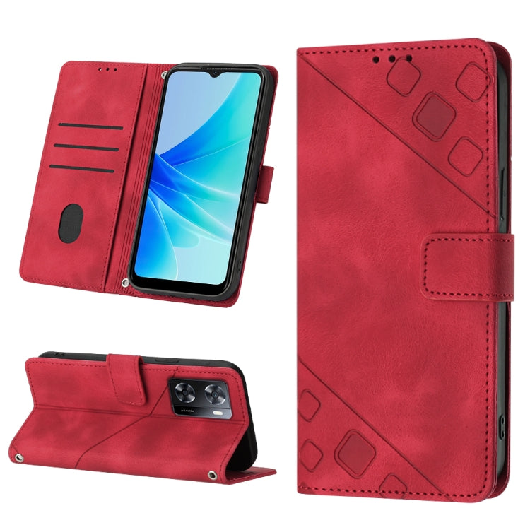 Custodia per telefono in pelle goffrata effetto pelle, For OPPO A57 5G 2022 / Realme V23 / Narzo 50 5G / A77 5G / K10 5G Global / A57 4G / V23i, For OPPO A57E 5G, For OPPO A58 5G, For OPPO A96 4G / A36 / A76 / Realme 9i