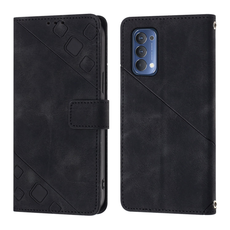 Custodia per telefono in pelle goffrata effetto pelle, For OPPO Reno4, For OPPO Reno5 4G / Reno5 5G, For OPPO Reno6 4G, For OPPO Reno8 T 5G/A1 Pro 5G Global
