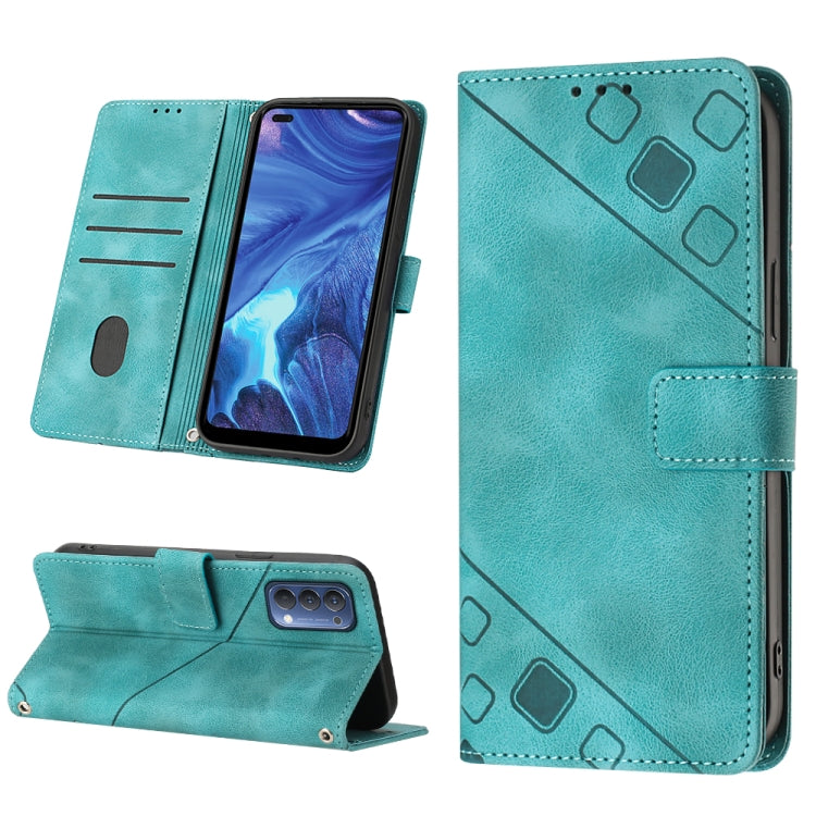 Custodia per telefono in pelle goffrata effetto pelle, For OPPO Reno4, For OPPO Reno5 4G / Reno5 5G, For OPPO Reno6 4G, For OPPO Reno8 T 5G/A1 Pro 5G Global