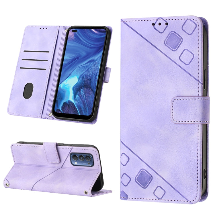 Custodia per telefono in pelle goffrata effetto pelle, For OPPO Reno4, For OPPO Reno5 4G / Reno5 5G, For OPPO Reno6 4G, For OPPO Reno8 T 5G/A1 Pro 5G Global