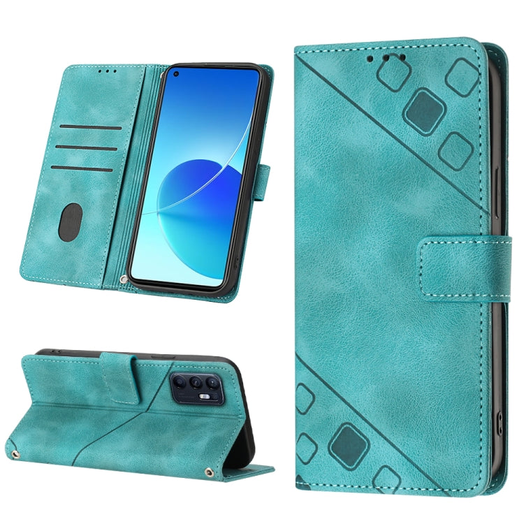 Custodia per telefono in pelle goffrata effetto pelle, For OPPO Reno4, For OPPO Reno5 4G / Reno5 5G, For OPPO Reno6 4G, For OPPO Reno8 T 5G/A1 Pro 5G Global