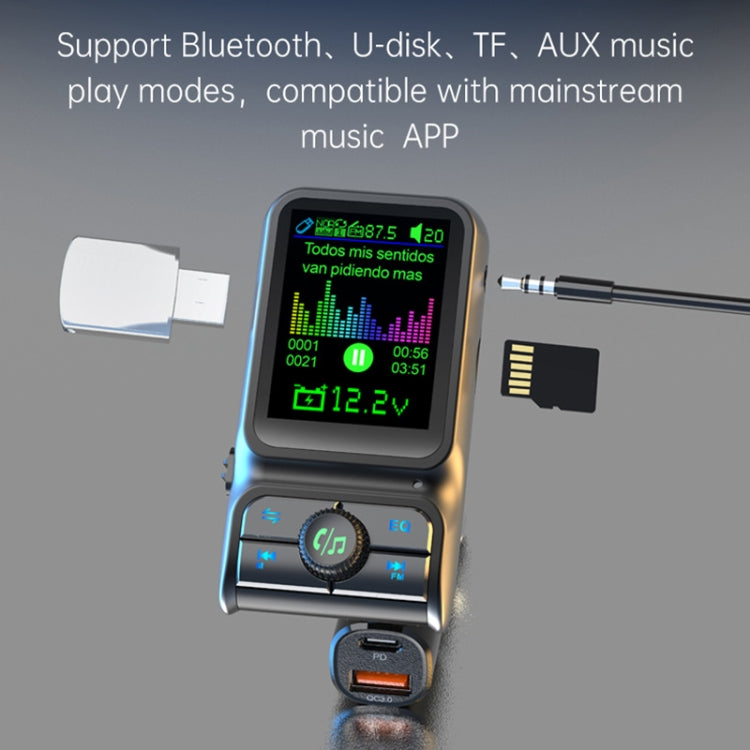 BC85 Lettore MP3 con trasmettitore FM Bluetooth 5.0 per auto con schermo colorato, BC85