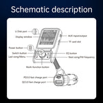 BC85 Lettore MP3 con trasmettitore FM Bluetooth 5.0 per auto con schermo colorato, BC85