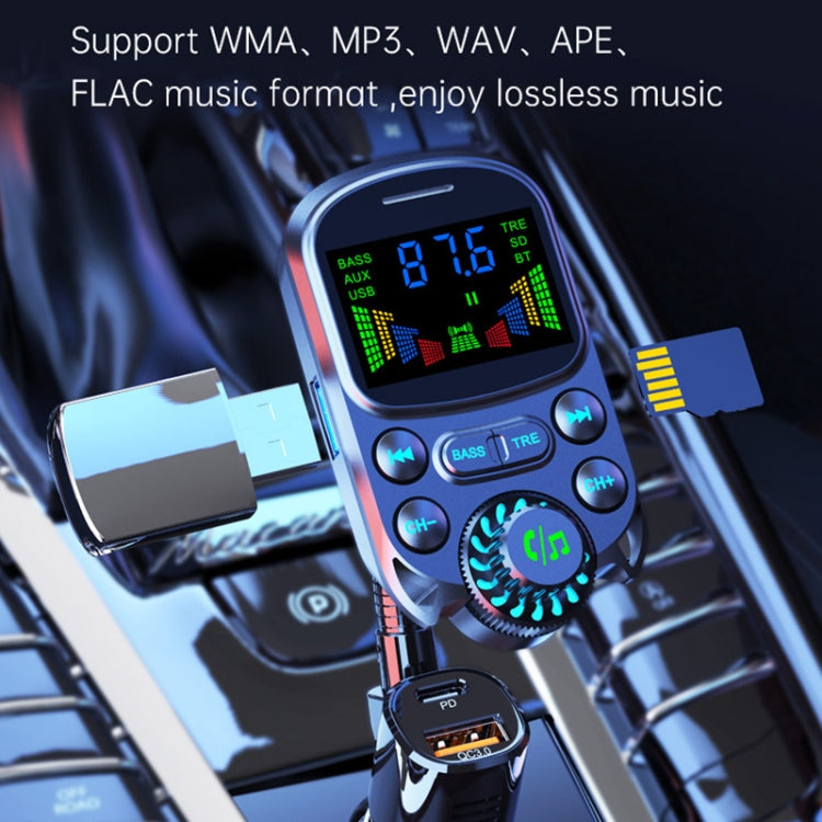BC86 Lettore MP3 con trasmettitore FM Bluetooth 5.3 per auto con schermo colorato, BC86