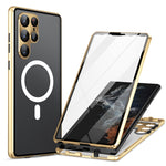 Custodia per telefono in vetro temperato in metallo magnetico con copertura completa HD Magsafe, For Samsung Galaxy S26 Ultra 5G, For Samsung Galaxy S25 Ultra 5G, For Samsung Galaxy S24 Ultra 5G, For Samsung Galaxy S24+ 5G, For Samsung Galaxy S23 Ultra 5G
