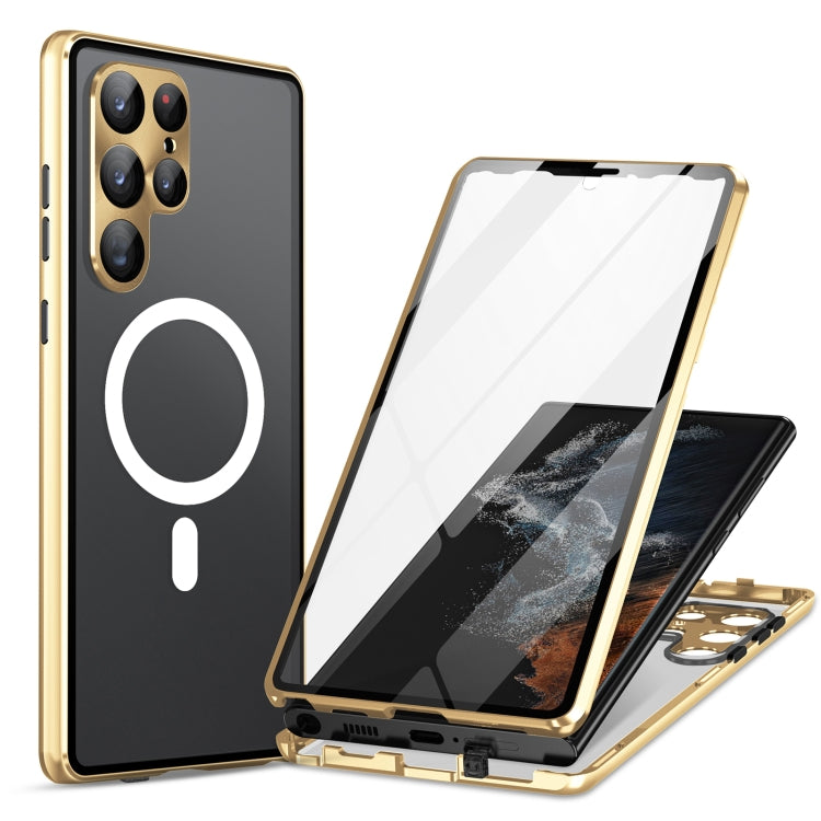 Custodia per telefono in vetro temperato in metallo magnetico con copertura completa HD Magsafe, For Samsung Galaxy S26 Ultra 5G, For Samsung Galaxy S25 Ultra 5G, For Samsung Galaxy S24 Ultra 5G, For Samsung Galaxy S24+ 5G, For Samsung Galaxy S23 Ultra 5G