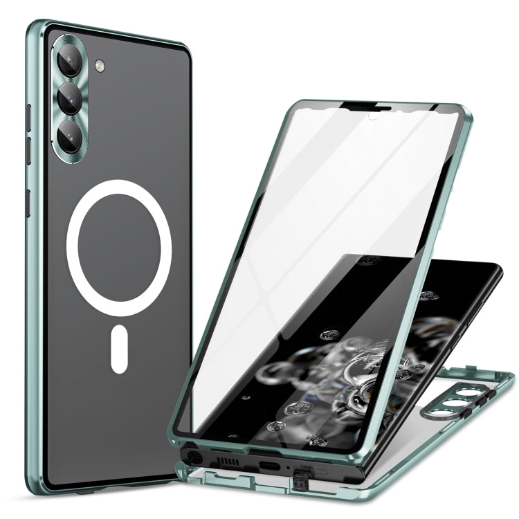 Custodia per telefono in vetro temperato in metallo magnetico con copertura completa HD Magsafe, For Samsung Galaxy S23+ 5G, For Samsung Galaxy S23 5G, For Samsung Galaxy S22+ 5G, For Samsung Galaxy S22 5G, For Samsung Galaxy S21 5G