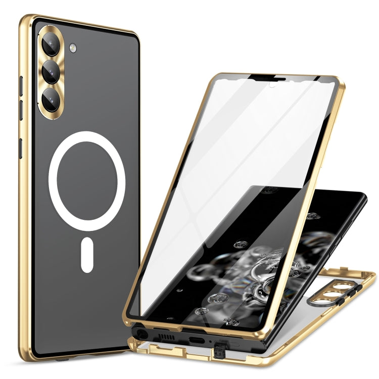 Custodia per telefono in vetro temperato in metallo magnetico con copertura completa HD Magsafe, For Samsung Galaxy S21+ 5G, For Samsung Galaxy S21 Ultra 5G