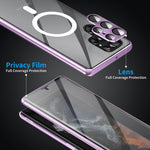 Custodia per telefono in vetro temperato in metallo magnetico con copertura completa HD Magsafe, For Samsung Galaxy S21+ 5G, For Samsung Galaxy S21 Ultra 5G