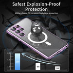Custodia per telefono in vetro temperato in metallo magnetico con copertura completa HD Magsafe, For Samsung Galaxy S21+ 5G, For Samsung Galaxy S21 Ultra 5G