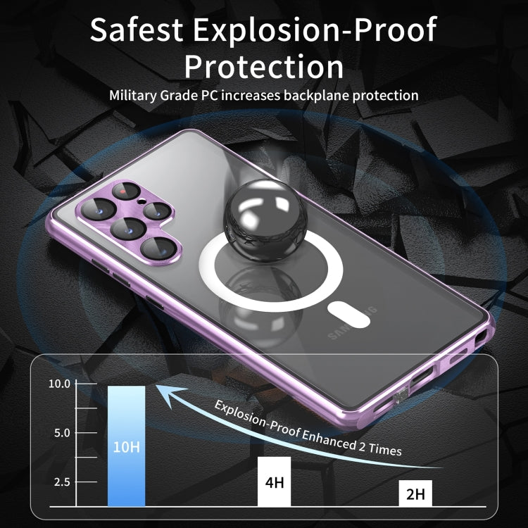Custodia per telefono in vetro temperato in metallo magnetico con copertura completa HD Magsafe, For Samsung Galaxy S21+ 5G, For Samsung Galaxy S21 Ultra 5G