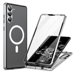 Custodia per telefono in vetro temperato in metallo magnetico con copertura completa HD Magsafe, For Samsung Galaxy S23+ 5G, For Samsung Galaxy S23 5G, For Samsung Galaxy S22+ 5G, For Samsung Galaxy S22 5G, For Samsung Galaxy S21 5G