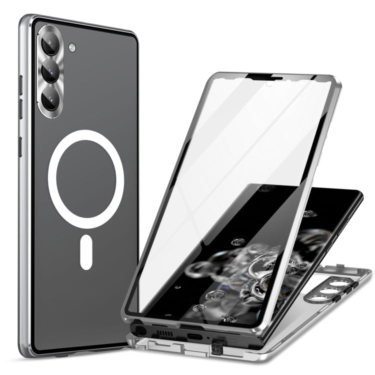 Custodia per telefono in vetro temperato in metallo magnetico con copertura completa HD Magsafe, For Samsung Galaxy S23+ 5G, For Samsung Galaxy S23 5G, For Samsung Galaxy S22+ 5G, For Samsung Galaxy S22 5G, For Samsung Galaxy S21 5G