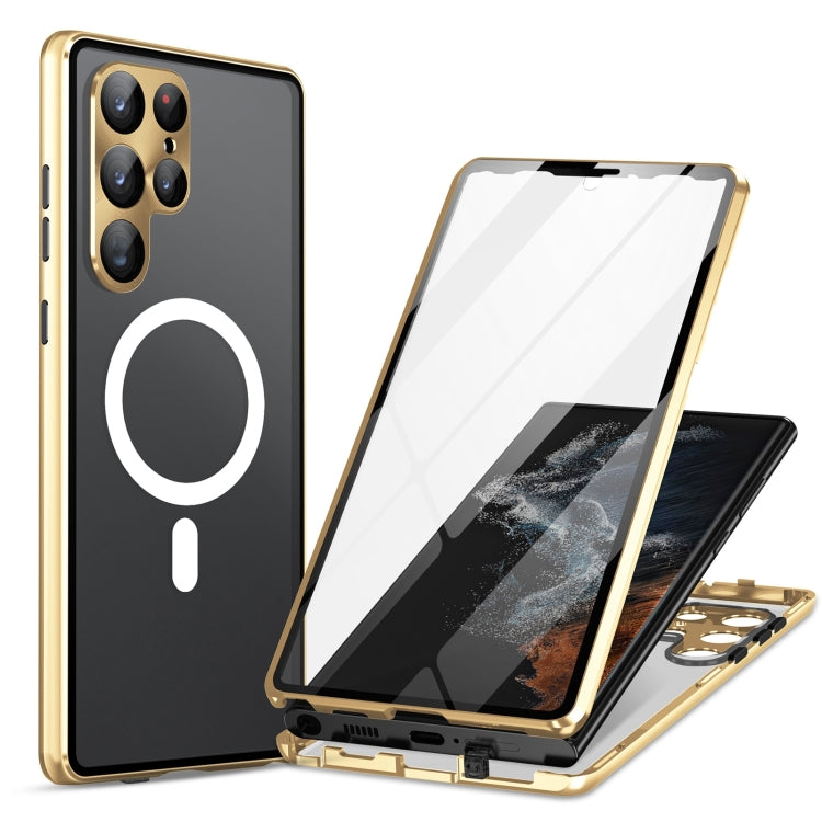 Custodia per telefono in vetro temperato in metallo magnetico con copertura completa HD Magsafe, For Samsung Galaxy S26 Ultra 5G, For Samsung Galaxy S25 Ultra 5G, For Samsung Galaxy S24 Ultra 5G, For Samsung Galaxy S24+ 5G, For Samsung Galaxy S23 Ultra 5G