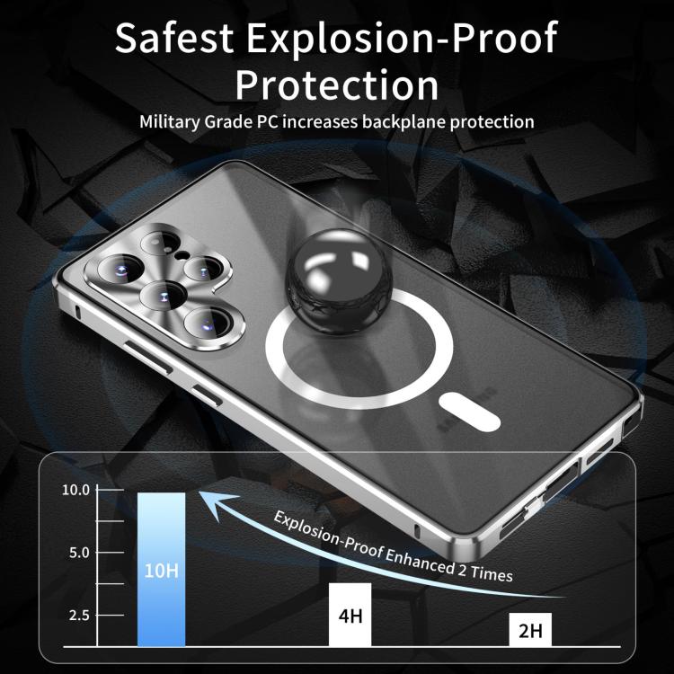 Custodia per telefono in vetro temperato in metallo magnetico con copertura completa HD Magsafe, For Samsung Galaxy S26 Ultra 5G, For Samsung Galaxy S25 Ultra 5G, For Samsung Galaxy S24 Ultra 5G, For Samsung Galaxy S24+ 5G, For Samsung Galaxy S23 Ultra 5G