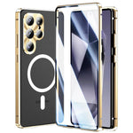 Custodia per telefono in vetro temperato in metallo magnetico con copertura completa HD Magsafe, For Samsung Galaxy S26 Ultra 5G, For Samsung Galaxy S25 Ultra 5G, For Samsung Galaxy S24 Ultra 5G, For Samsung Galaxy S24+ 5G, For Samsung Galaxy S23 Ultra 5G