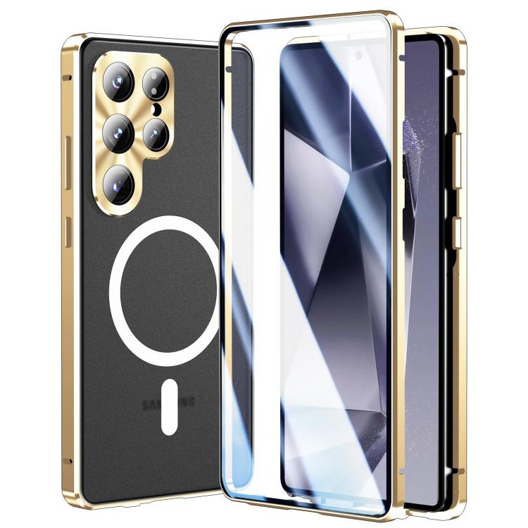 Custodia per telefono in vetro temperato in metallo magnetico con copertura completa HD Magsafe, For Samsung Galaxy S26 Ultra 5G, For Samsung Galaxy S25 Ultra 5G, For Samsung Galaxy S24 Ultra 5G, For Samsung Galaxy S24+ 5G, For Samsung Galaxy S23 Ultra 5G