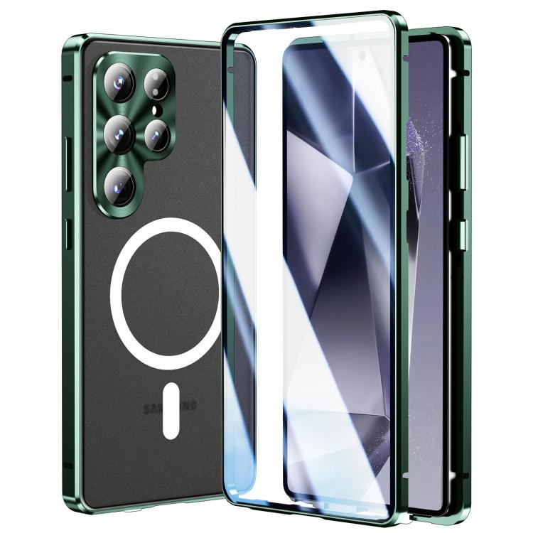 Custodia per telefono in vetro temperato in metallo magnetico con copertura completa HD Magsafe, For Samsung Galaxy S26 Ultra 5G, For Samsung Galaxy S25 Ultra 5G, For Samsung Galaxy S24 Ultra 5G, For Samsung Galaxy S24+ 5G, For Samsung Galaxy S23 Ultra 5G
