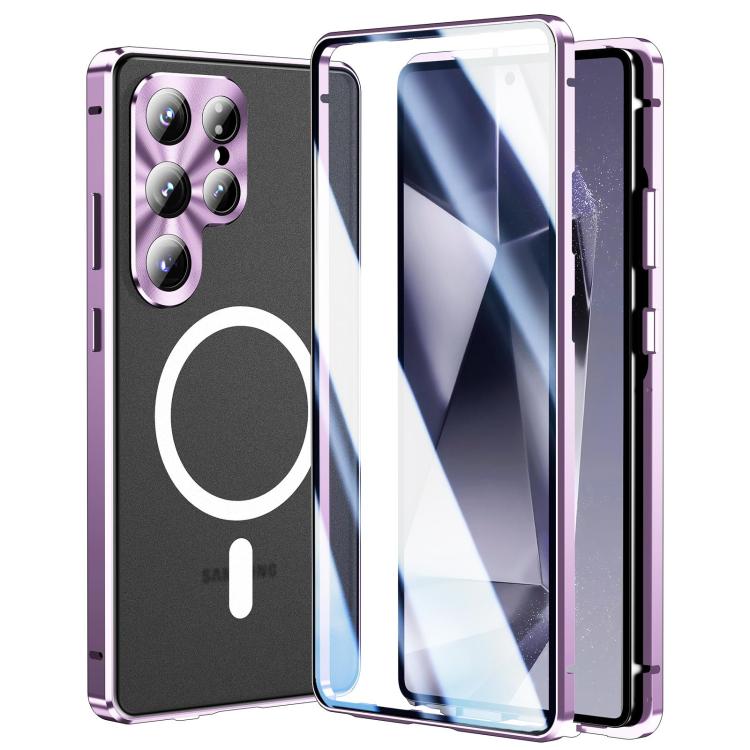 Custodia per telefono in vetro temperato in metallo magnetico con copertura completa HD Magsafe, For Samsung Galaxy S26 Ultra 5G, For Samsung Galaxy S25 Ultra 5G, For Samsung Galaxy S24 Ultra 5G, For Samsung Galaxy S24+ 5G, For Samsung Galaxy S23 Ultra 5G