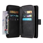 Custodia per telefono in pelle con cerniera a portafoglio con 9 slot per schede, For Samsung Galaxy A34, For Samsung Galaxy A54, For Xiaomi Redmi Note 12 5G Global / Poco X5, For Xiaomi Redmi Note 12 Pro 5G Speed / Note 12 Pro 5G Global / Poco X5 Pro