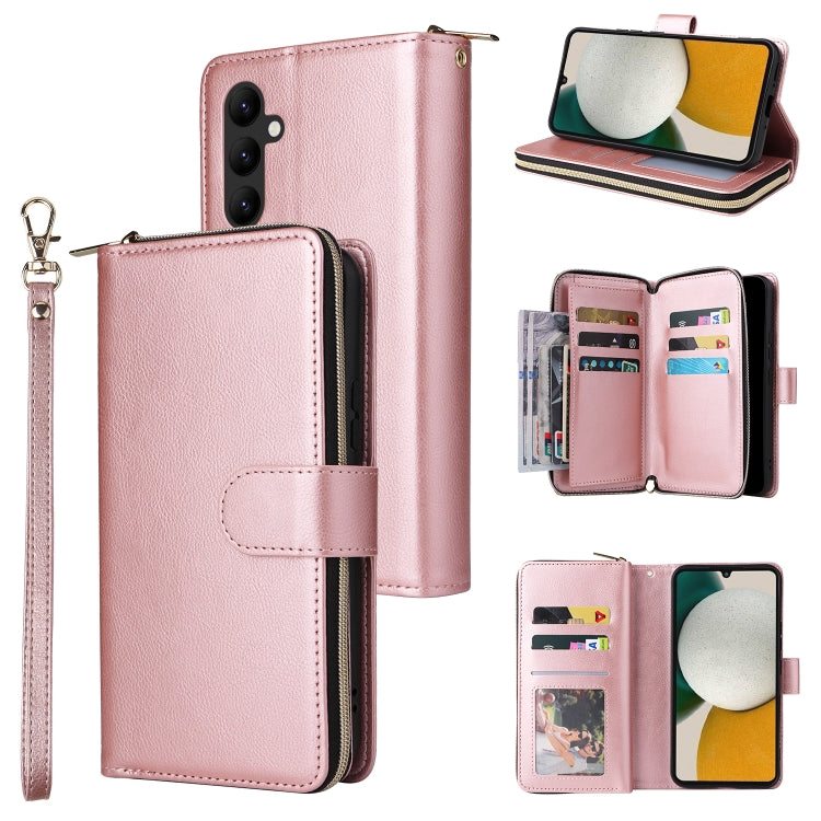 Custodia per telefono in pelle con cerniera a portafoglio con 9 slot per schede, For Samsung Galaxy A34, For Samsung Galaxy A54, For Xiaomi Redmi Note 12 5G Global / Poco X5, For Xiaomi Redmi Note 12 Pro 5G Speed / Note 12 Pro 5G Global / Poco X5 Pro
