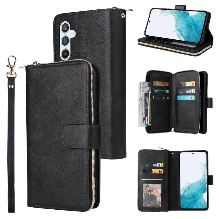 Custodia per telefono in pelle con cerniera a portafoglio con 9 slot per schede, For Samsung Galaxy A34, For Samsung Galaxy A54, For Xiaomi Redmi Note 12 5G Global / Poco X5, For Xiaomi Redmi Note 12 Pro 5G Speed / Note 12 Pro 5G Global / Poco X5 Pro