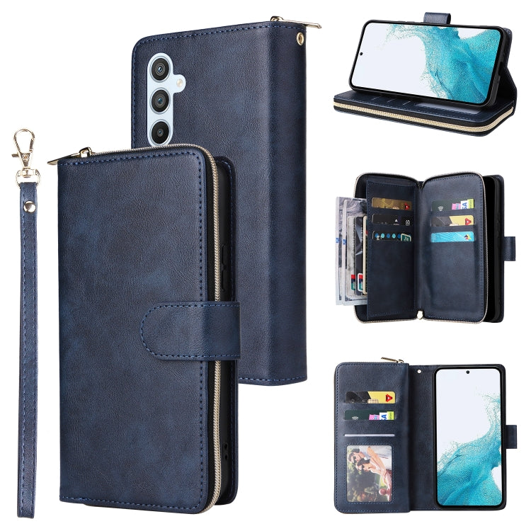 Custodia per telefono in pelle con cerniera a portafoglio con 9 slot per schede, For Samsung Galaxy A34, For Samsung Galaxy A54, For Xiaomi Redmi Note 12 5G Global / Poco X5, For Xiaomi Redmi Note 12 Pro 5G Speed / Note 12 Pro 5G Global / Poco X5 Pro