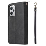 Custodia per telefono in pelle con cerniera a portafoglio con 9 slot per schede, For Xiaomi Redmi Note 12 Explorer / Note 12 Pro+ Global