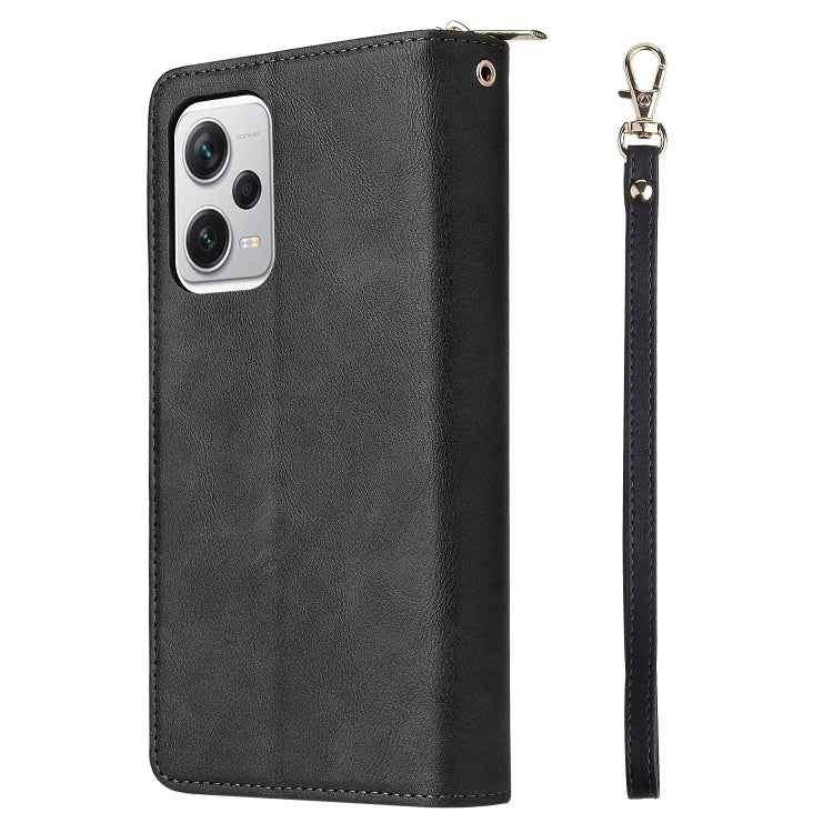 Custodia per telefono in pelle con cerniera a portafoglio con 9 slot per schede, For Xiaomi Redmi Note 12 Explorer / Note 12 Pro+ Global