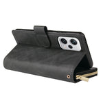 Custodia per telefono in pelle con cerniera a portafoglio con 9 slot per schede, For Xiaomi Redmi Note 12 Explorer / Note 12 Pro+ Global