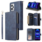 Custodia per telefono in pelle con cerniera a portafoglio con 9 slot per schede, For Xiaomi Redmi Note 12 Explorer / Note 12 Pro+ Global