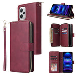 Custodia per telefono in pelle con cerniera a portafoglio con 9 slot per schede, For Xiaomi Redmi Note 12 Explorer / Note 12 Pro+ Global