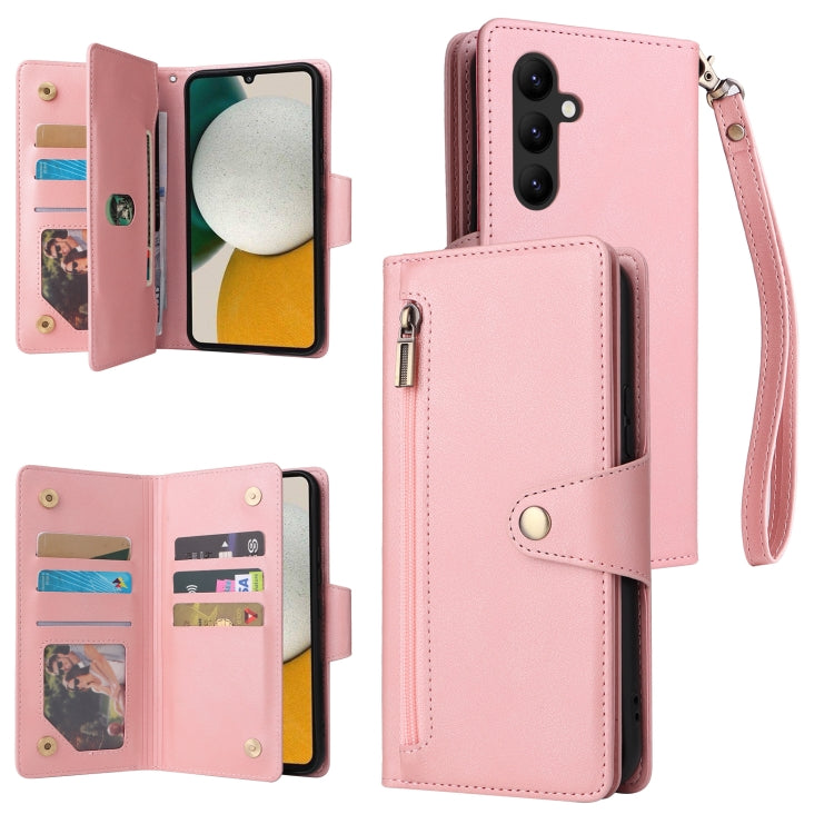 Rivetto Fibbia 9 carte Custodia per telefono in pelle a tre pieghe, For Samsung Galaxy A34, For Samsung Galaxy A54, For Xiaomi Redmi Note 12 5G Global / Poco X5, For Xiaomi Redmi Note 12 Pro 5G Speed / Note 12 Pro 5G Global / Poco X5 Pro