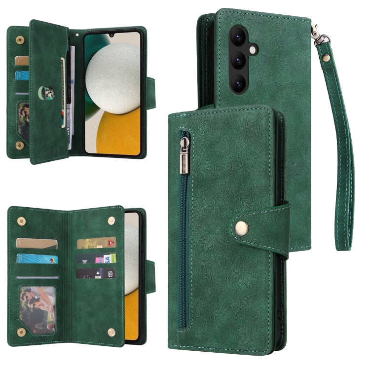 Rivetto Fibbia 9 carte Custodia per telefono in pelle a tre pieghe, For Samsung Galaxy A34, For Samsung Galaxy A54, For Xiaomi Redmi Note 12 5G Global / Poco X5, For Xiaomi Redmi Note 12 Pro 5G Speed / Note 12 Pro 5G Global / Poco X5 Pro