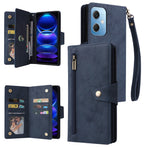 Rivetto Fibbia 9 carte Custodia per telefono in pelle a tre pieghe, For Samsung Galaxy A34, For Samsung Galaxy A54, For Xiaomi Redmi Note 12 5G Global / Poco X5, For Xiaomi Redmi Note 12 Pro 5G Speed / Note 12 Pro 5G Global / Poco X5 Pro