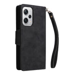 Rivetto Fibbia 9 carte Custodia per telefono in pelle a tre pieghe, For Xiaomi Redmi Note 12 Explorer / Note 12 Pro+ Global