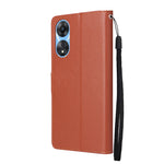 Custodia per telefono in pelle multifunzionale con 3 slot per schede, For OPPO A58 / A78