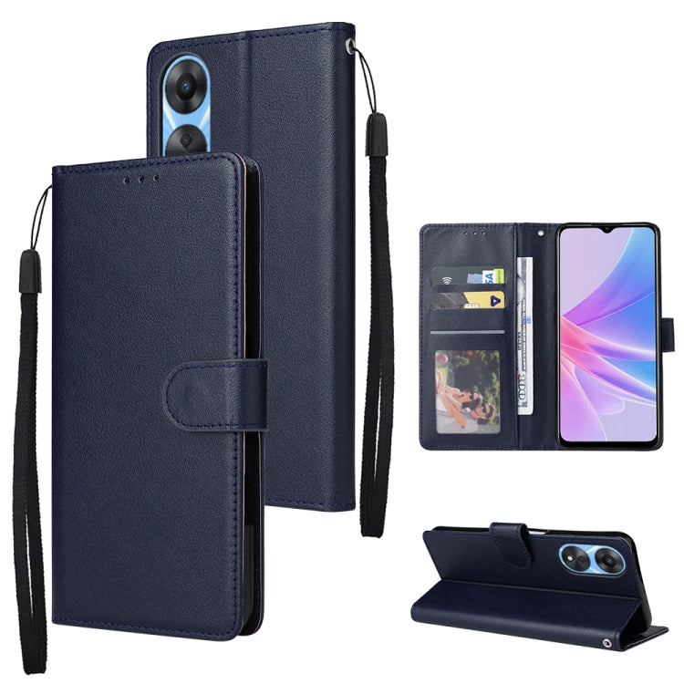 Custodia per telefono in pelle multifunzionale con 3 slot per schede, For OPPO A58 / A78