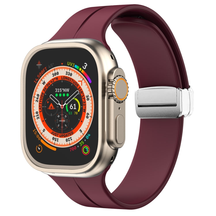 Cinturino in silicone con chiusura magnetica pieghevole, For Apple Watch Series 8&7 45mm