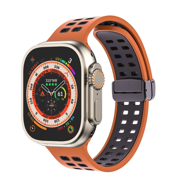Cinturino in silicone con fori quadrati con chiusura magnetica, For Apple Watch Series 8&7 45mm
