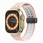 Cinturino in silicone con fori quadrati con chiusura magnetica, For Apple Watch Series 8&7 45mm