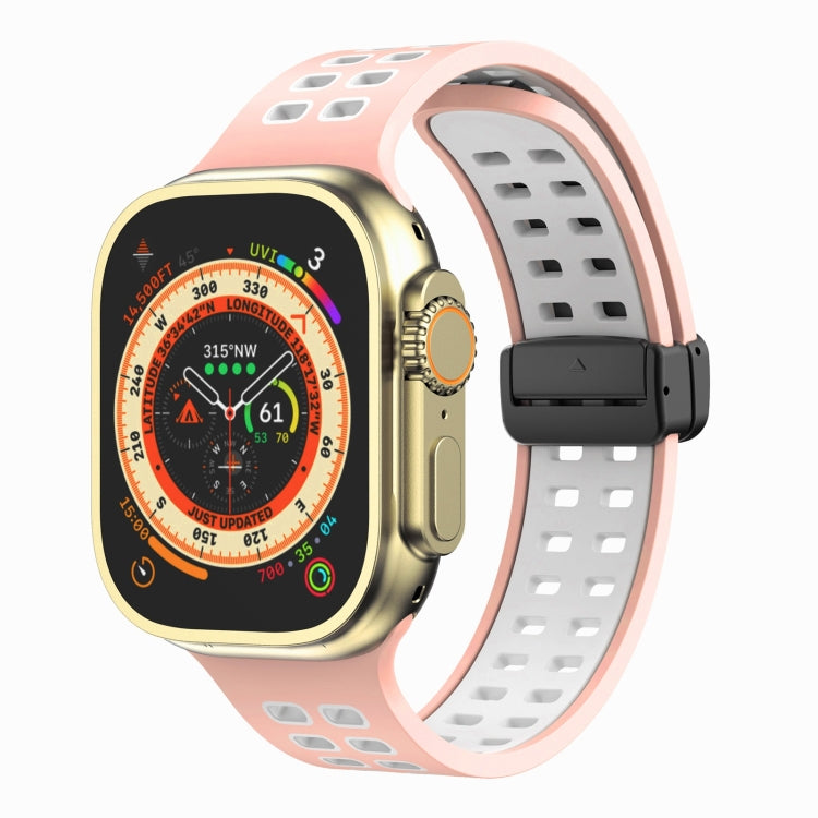 Cinturino in silicone con fori quadrati con chiusura magnetica, For Apple Watch Series 8&7 45mm