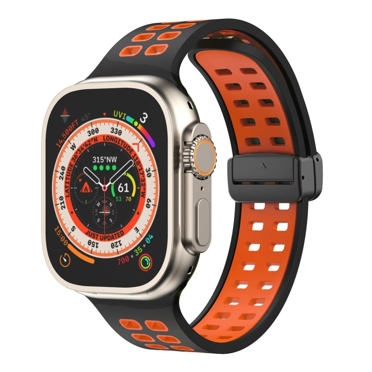 Cinturino in silicone con fori quadrati con chiusura magnetica, For Apple Watch Series 8&7 45mm