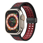 Cinturino in silicone con fori quadrati con chiusura magnetica, For Apple Watch Series 8&7 45mm